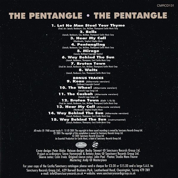 <em>The Pentangle</em> booklet back