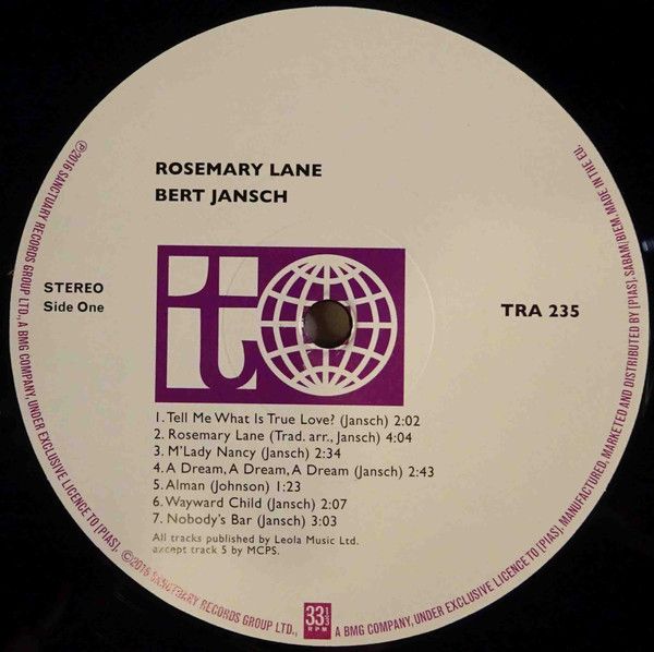 <em>Rosemary Lane</em> LP side one