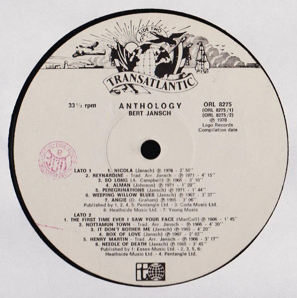 <em>Anthology</em> LP label