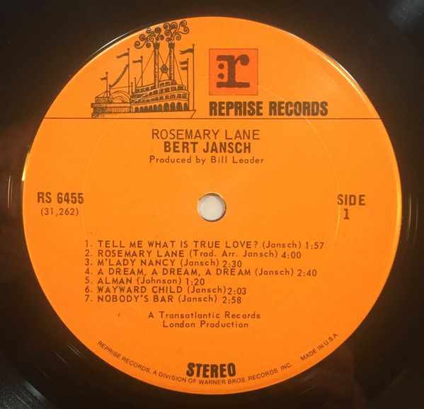 <em>Rosemary Lane</em> LP side one