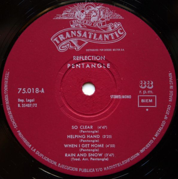 <em>Reflection</em> LP side 1