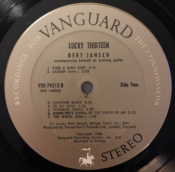 <em>Lucky Thirteen</em> LP side B detail