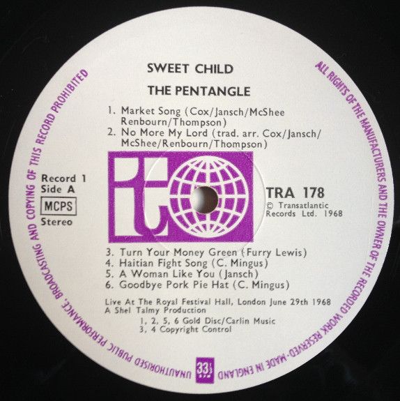 <em>Sweet Child</em> LP 1, side A