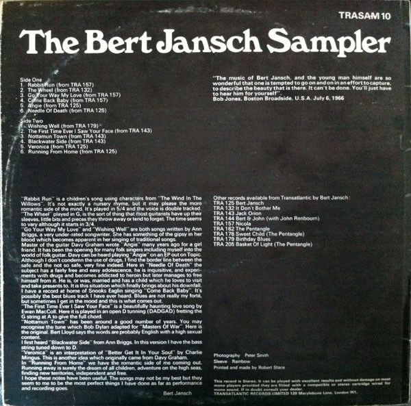 <em>The Bert Jansch Sampler</em> back cover