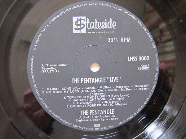 <em>The Pentangle “Live”</em> LP side 1