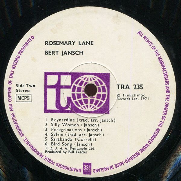 <em>Rosemary Lane</em> LP side two