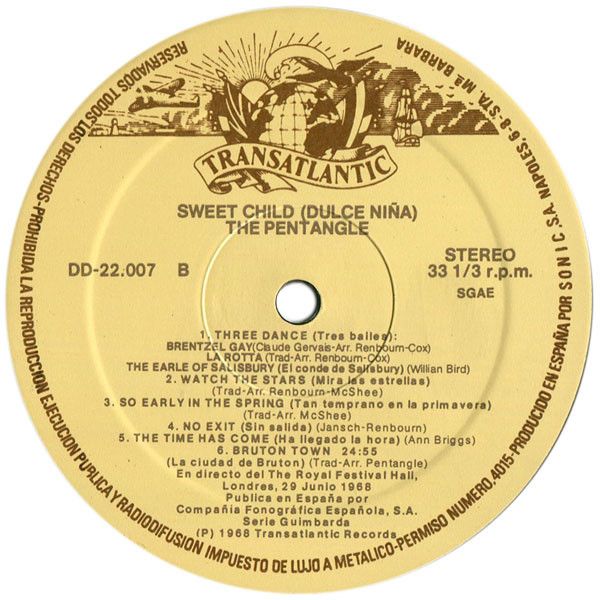 <em>Sweet Child</em> LP 1 side B