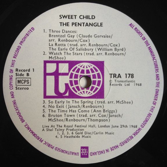 <em>Sweet Child</em> LP 1, side B